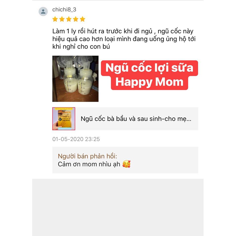 Ngũ Cốc Lợi Sữa Happy Mom - Gói Dùng Thử | Ngũ Cốc Dinh Dưỡng Bà Bầu | Tặng Kèm Kèm Khăn Ướt Huggies | Memonmi Official