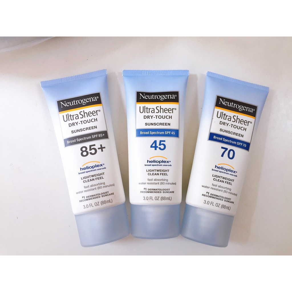 Kem chống nắng Neutrogena Ultra Sheer SPF 85 và SPF 45