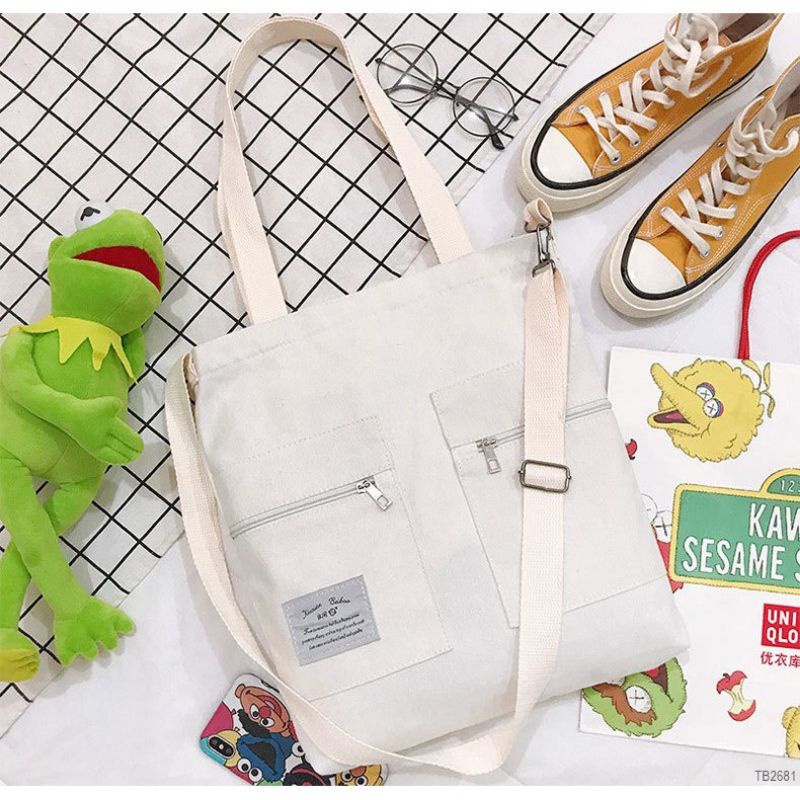 Túi tote vải bố đeo chéo nữ thời trang đi chơi đi học