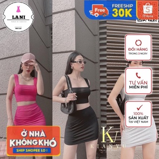 🔝Set bộ thun áo croptop và chân váy ôm body có lót quần MP004 ⚡FREESHIP⚡
