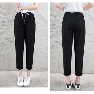 Quần baggy thô đũi cạp chun rút (ảnh thật)