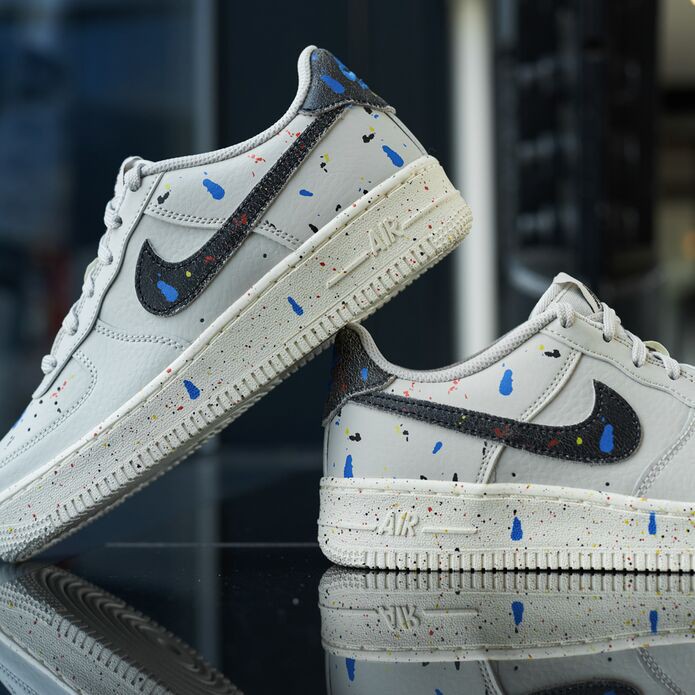 Giày Sneaker Air Force 1Hàng Chính Hãng Nike Air Force 1 LV8 3 Light Grey Paint Splatter [DJ2598 001] Simple Sneaker