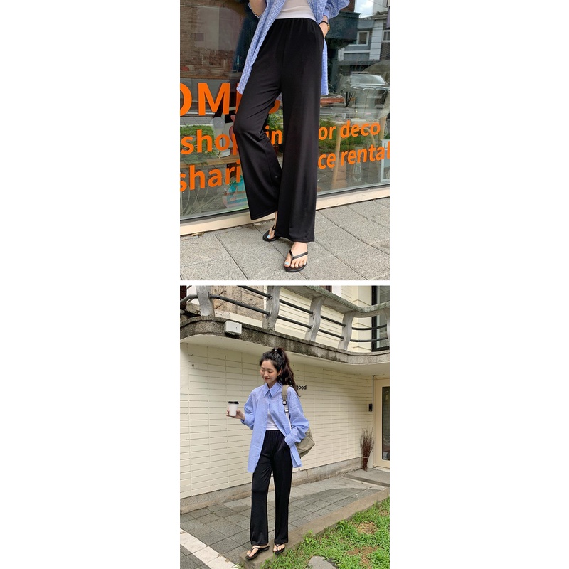 Áo Sơ Mi Tay Dài Dáng Rộng Họa Tiết Kẻ Sọc Màu Xanh Dương Thời Trang Mùa Hè Mới