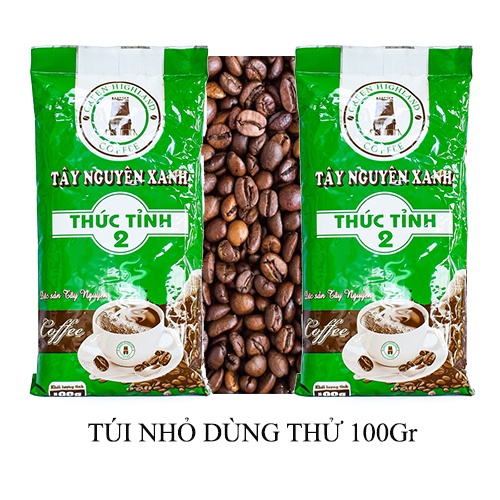 Cà phê rang xay nguyên chất sạch pha phin Thức tỉnh 2 Tây Nguyên Xanh 500g ocop Kon Tum