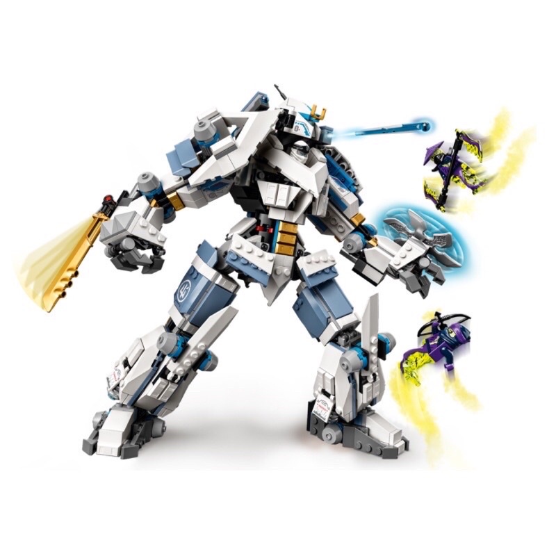 Lắp ráp Ninjag0 19003 robot chiến giáp hợp thể Zane's Titan Mech Battle 840 mảnh