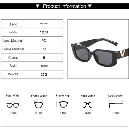 Kính Mát Gọng Vuông Phong Cách Hip Hop Thời Trang Cho Nữ