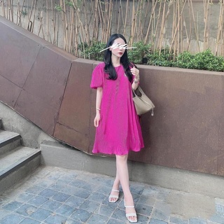 ⚡️kbpl⚡️ váy phối cổ dập li nơ tay bồng