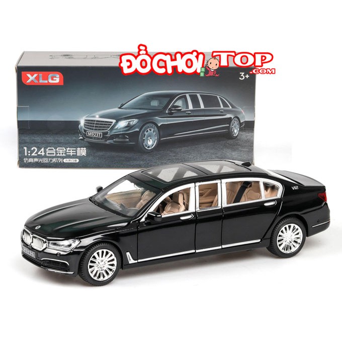 Xe mô hình ô tô siêu xe BMW 760Li hãng XLG tỉ lệ 1:24 màu đen  Chất Liệu Hợp Kim Cao Cấp