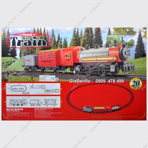 MÔ HÌNH XE LỬA RAY PIN LỚN ĐẦU MÁY 3 TOA - ORBIT TRAIN - 9194