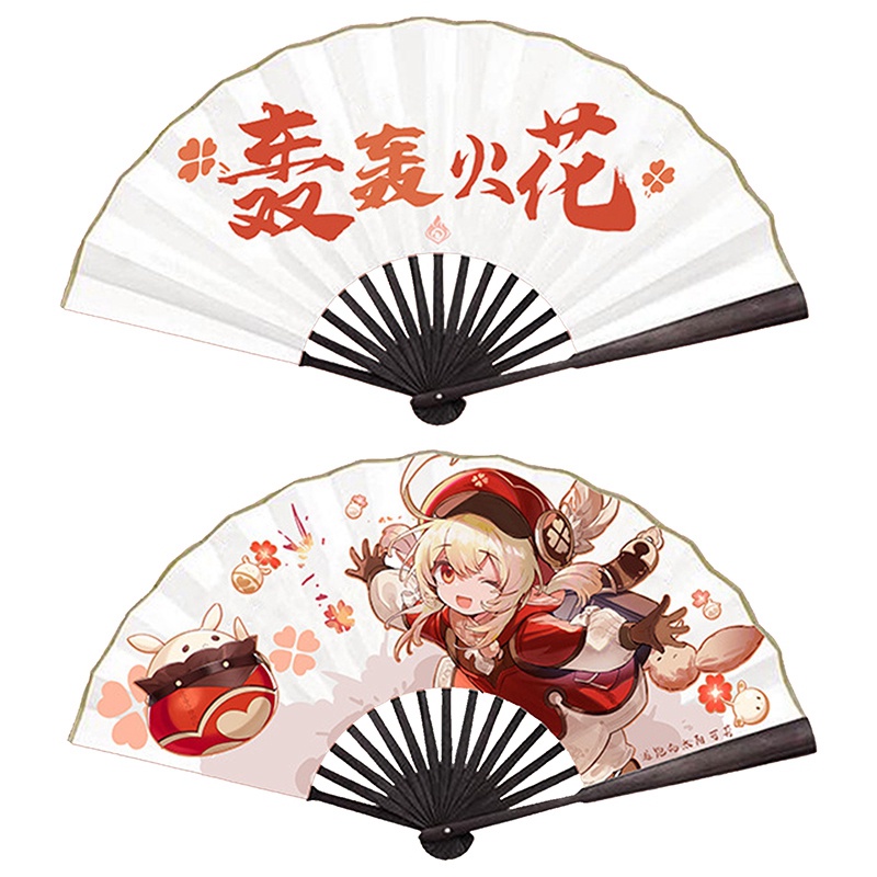Tmdbyx Quạt Cầm Tay Hai Mặt Có Thể Gập Lại In Hình Nhân Vật Yae Miko Klee Ganyu
