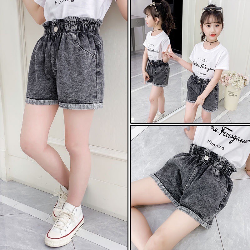 Quần đùi denim thời trang phong cách hàn quốc cho bé gái, quần short bò cho bé gái