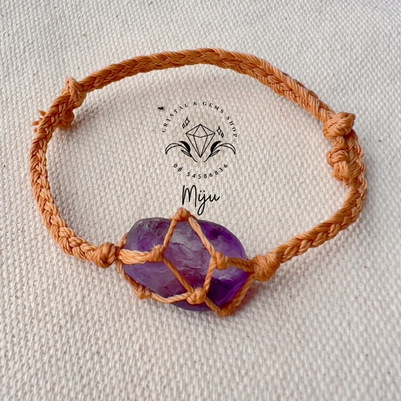 Nhiều mẫu - Vòng tay đan dây đá thô