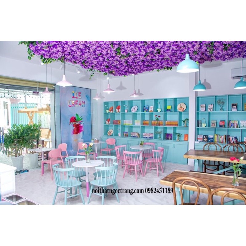 ghế gỗ trà sữa