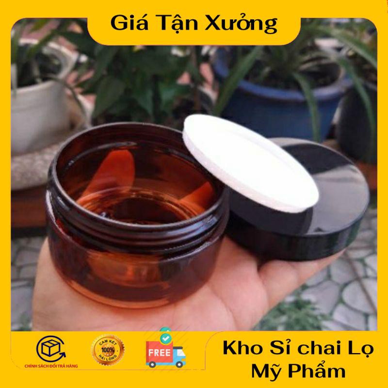 Hủ Đựng Kem ❤ TRÙM SỈ ❤ Hũ nhựa pet Nâu 100g,250g đựng mỹ phẩm, thực phẩm, đồ khô, ngũ cốc