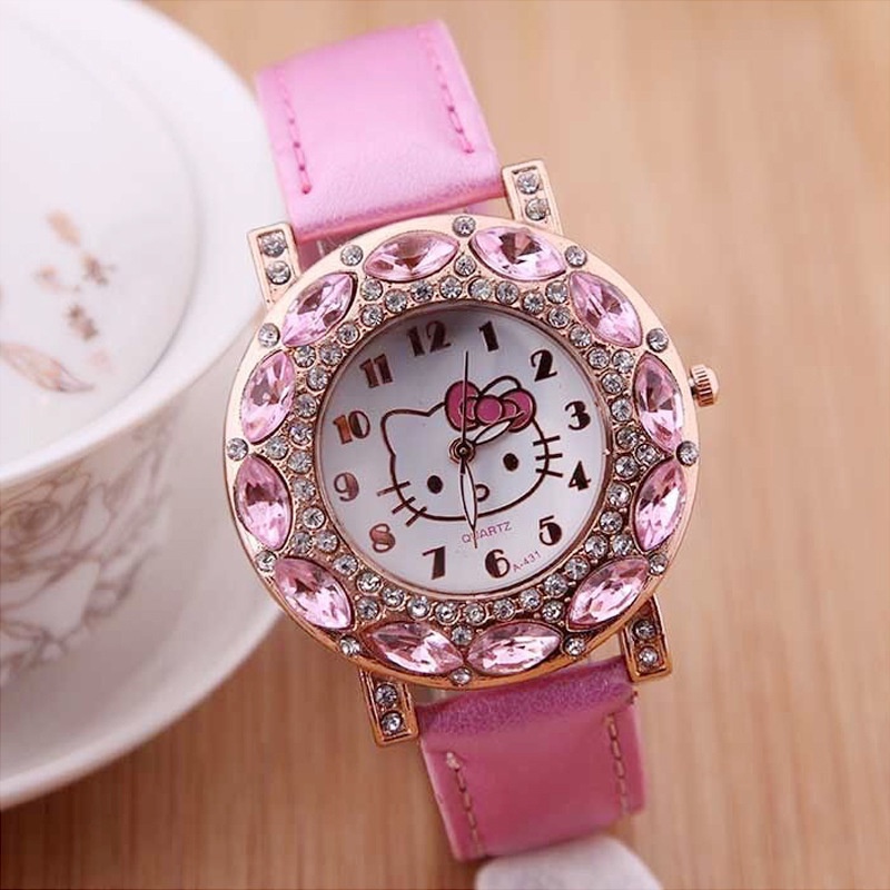 Đồng Hồ Đeo Tay Thời Trang Hình Mèo Hoạt Hình Đáng Yêu Dành Cho Trẻ