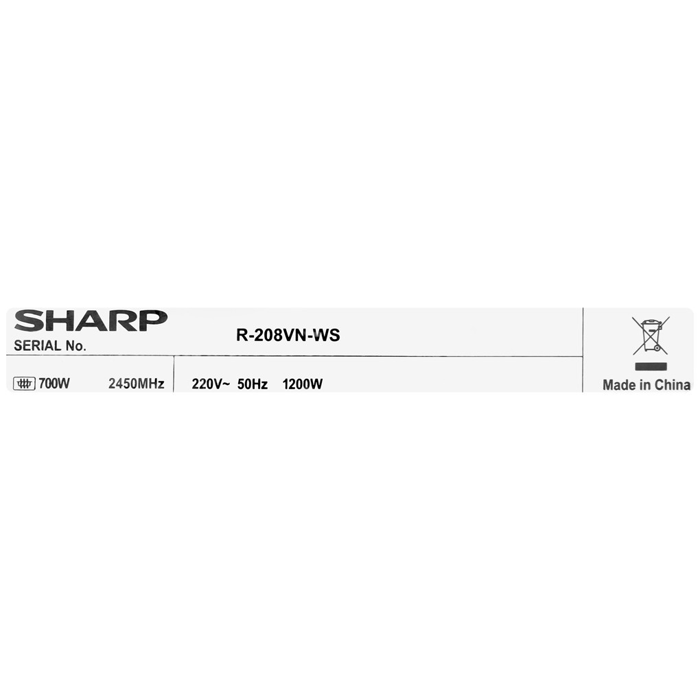 Lò vi sóng Sharp R-208VN-WS 20 lít | SHARP R208VN