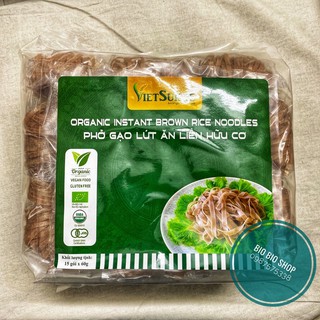 Phở lức hữu cơ Vietsuisse - Phở lứt organic từ gạo lức hữu cơ 900g 15 gói nhỏ