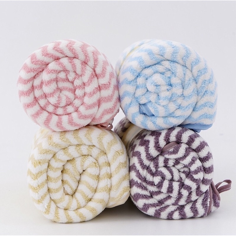 Khăn Mặt Lông Cừu Xuất Hàn Mềm Mịn Vân Kẻ Sọc