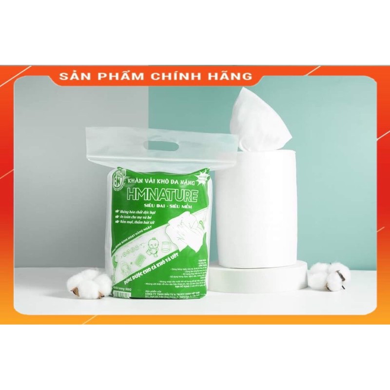 [HÀNG CHÍNH HÃNG] Khăn khô đa năng, Khăn giấy khô HMNATURE- cuộn 500gr