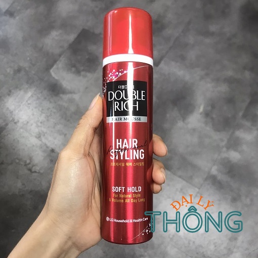 Keo sịt tạo kiểu tóc DOUBLE RICH Hair Mousse  Soft Hold