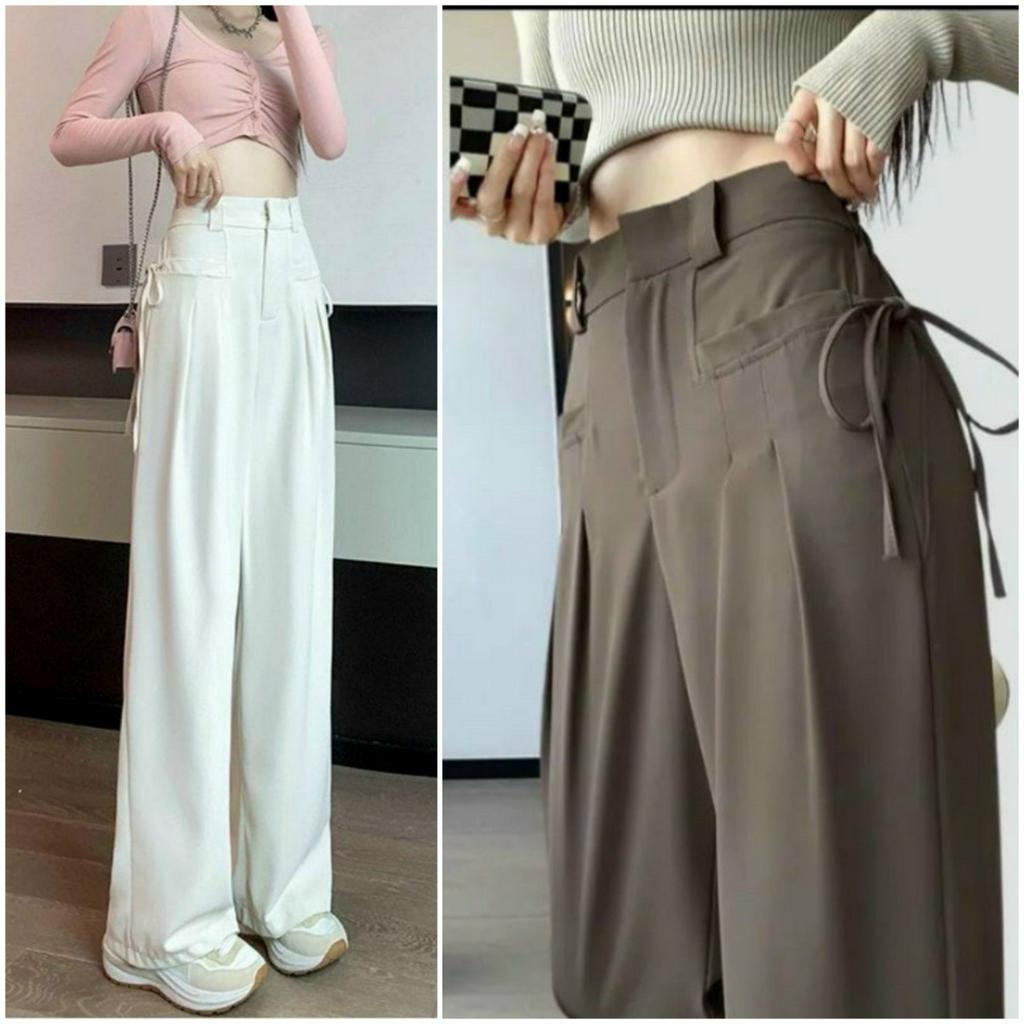 Sỉ-Lẻ. Quần Ống Rộng Túi Vuông Trước Dây Nơ Cách Điệu 2 Sườn Siêu Hot. M899