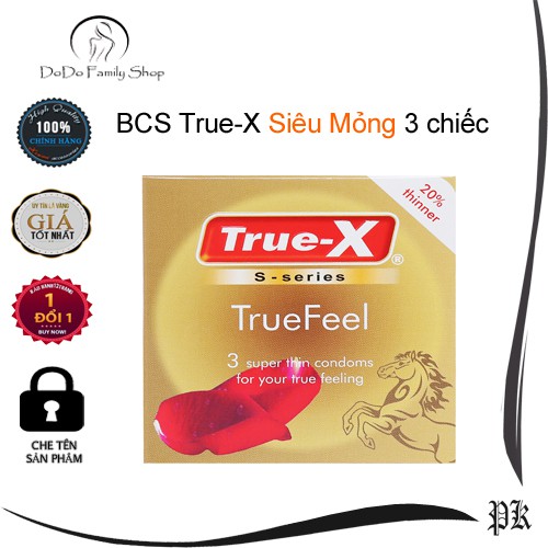 Bao cao su True-X truefeel 3 chiếc cảm giác chân thật đến từng milimet công nghệ Nhật Bản