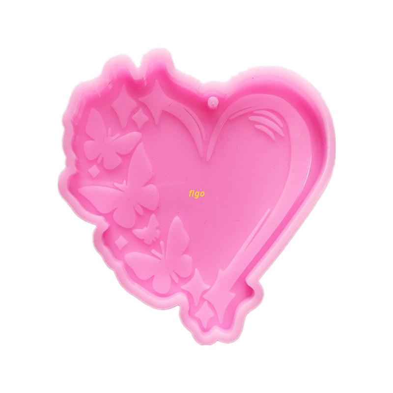 Khuôn Silicone Làm Móc Khóa Hình Trái Tim DIY