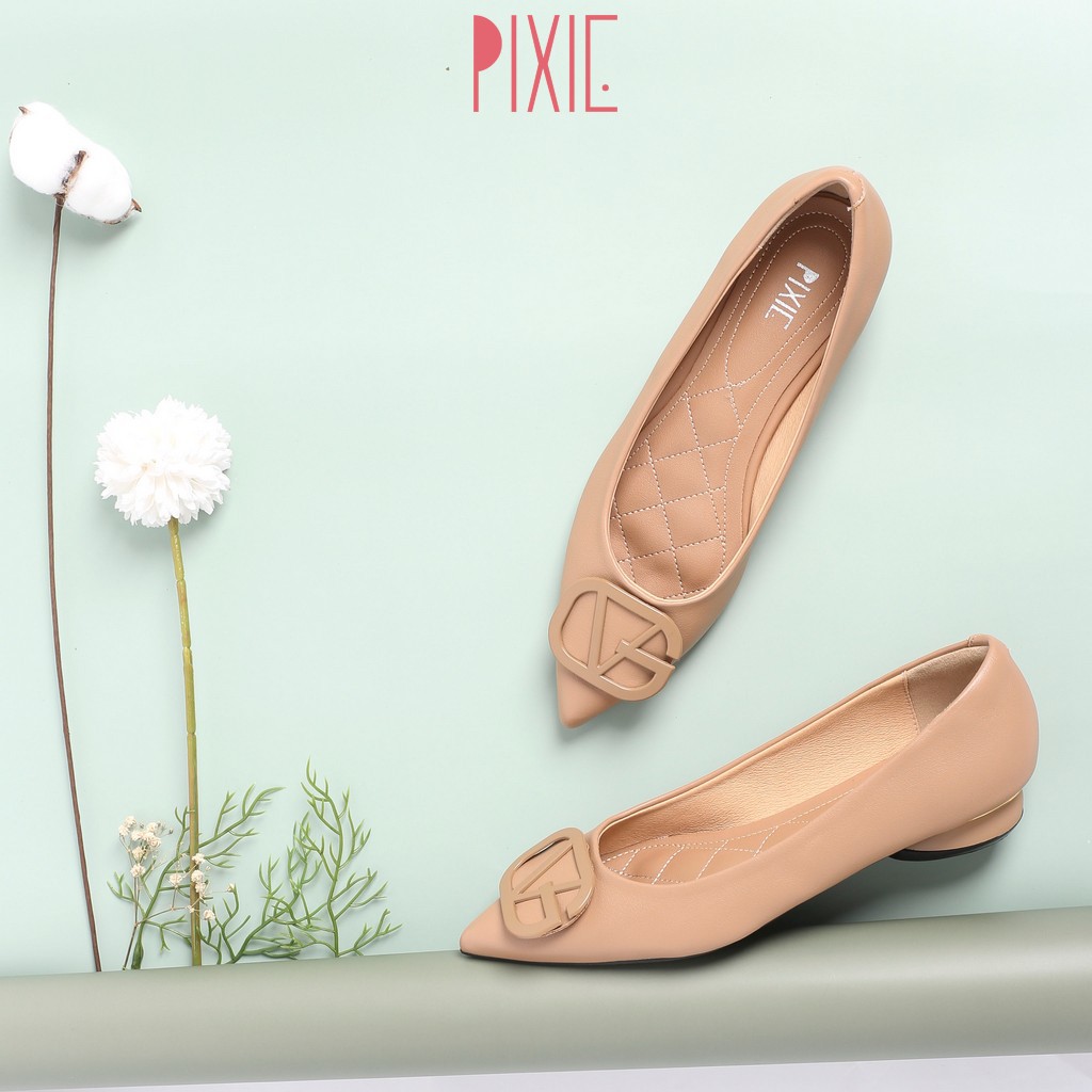 Giày Búp Bê Mũi Nhọn Chần Chỉ Gắn Khoá G Pixie X608 | BigBuy360 - bigbuy360.vn