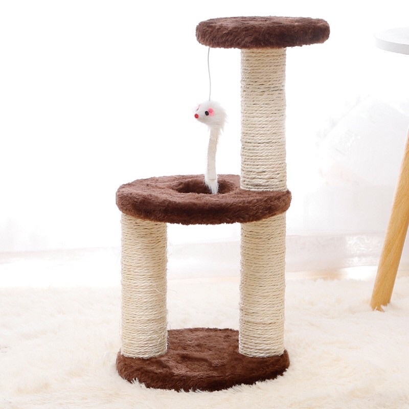 Trụ cào móng mèo ( Cattree) 3 tầng có nệm và đồ chơi