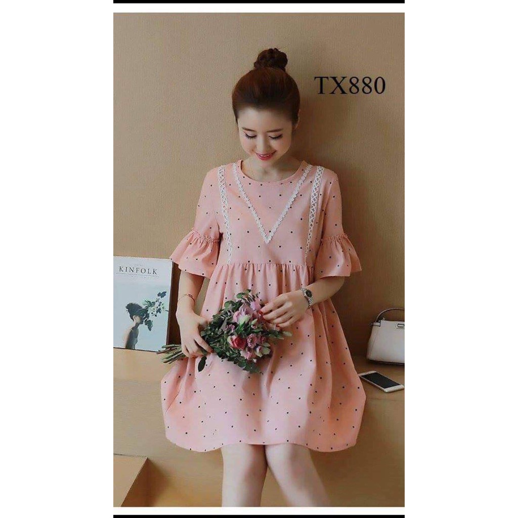 [Xả kho] Váy bầu cao cấp ❤️thiết kế sang chảnh, rộng rãichất liệu vô cùng thoáng mát☘️Free size 43~68kg