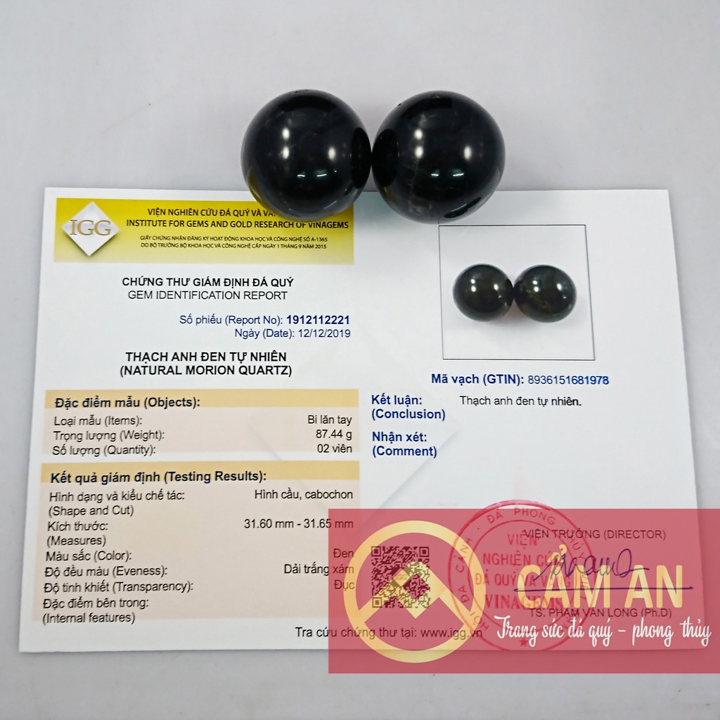 Cặp 02 Viên Bi Lăn Tay Đá Obsidan Tự Nhiên Tặng Kèm Hộp Đựng Cao Cấp Cực Xịn - Sản Phẩm Vật Lý Trị Liệu Cho Bàn Tay