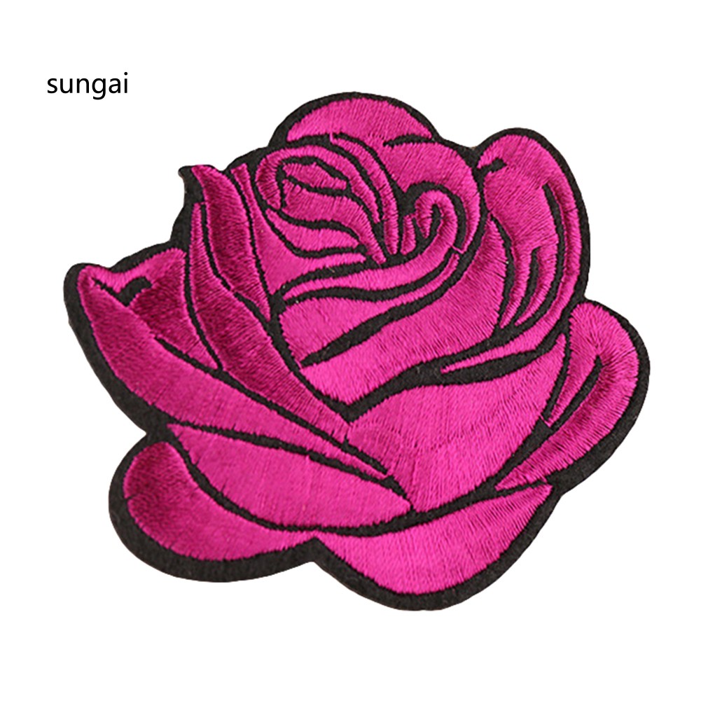 Huy hiệu hình hoa hồng ủi lên áo quần trang trí độc đáo