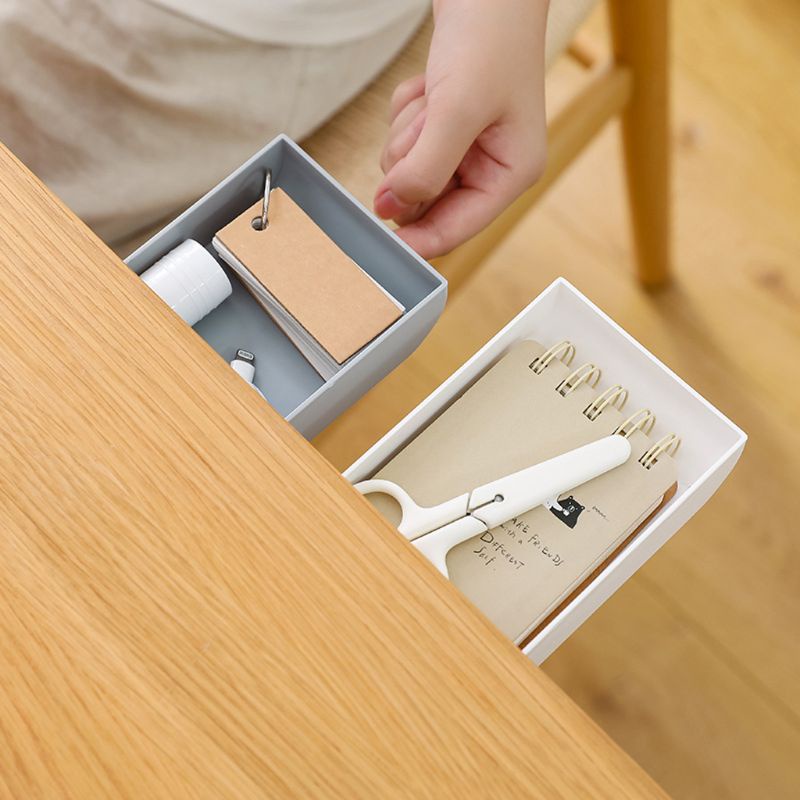 Khay Đựng Bút Tự Dính Gắn Dưới Bàn Dạng Kéo Lên Được Dành Cho Học Sinh