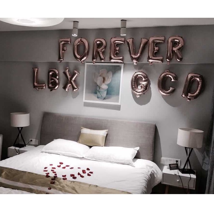 Bong Bóng Lá Nhôm Hình Chữ Cái Từ A-Z Dùng Trang Trí Đám Cưới / Sự Kiện