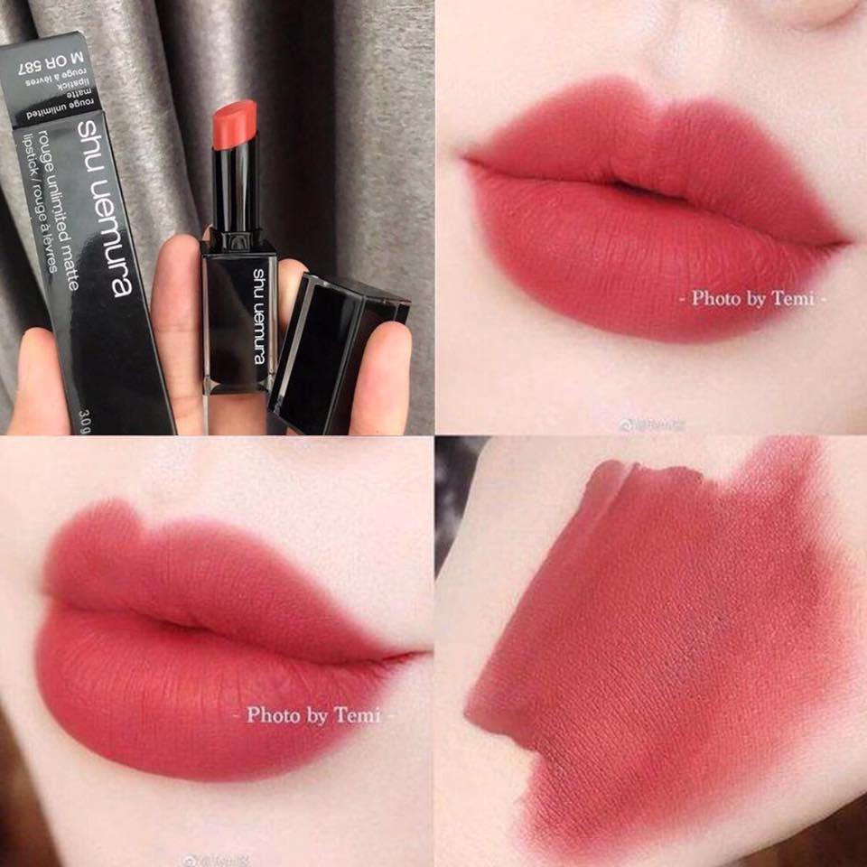 Son Shu Uemura Rouge Unlimited Matte 3g Vỏ Đen Chữ Trắng