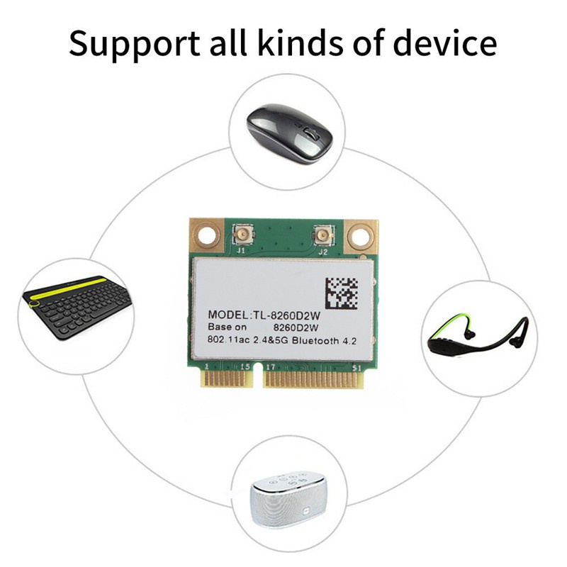 Card Wifi 802.11ac Mini Pci-E 2.4g / 5g Bluetooth 4.2 Cho Win7 / 8 / 10 | BigBuy360 - bigbuy360.vn