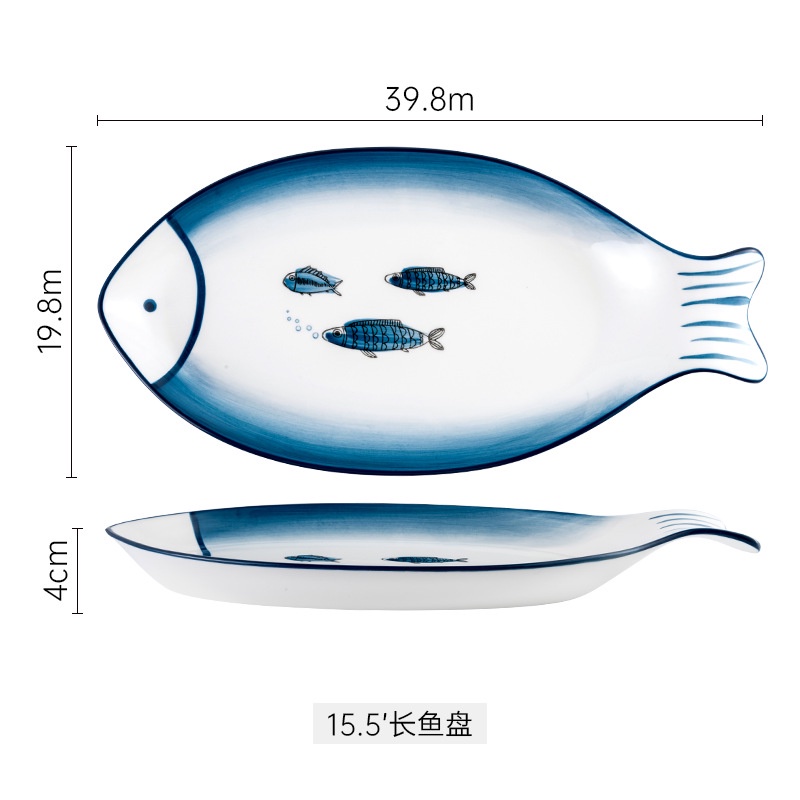 Bộ bát đĩa gốm sứ hình cá nhiều kiểu dáng