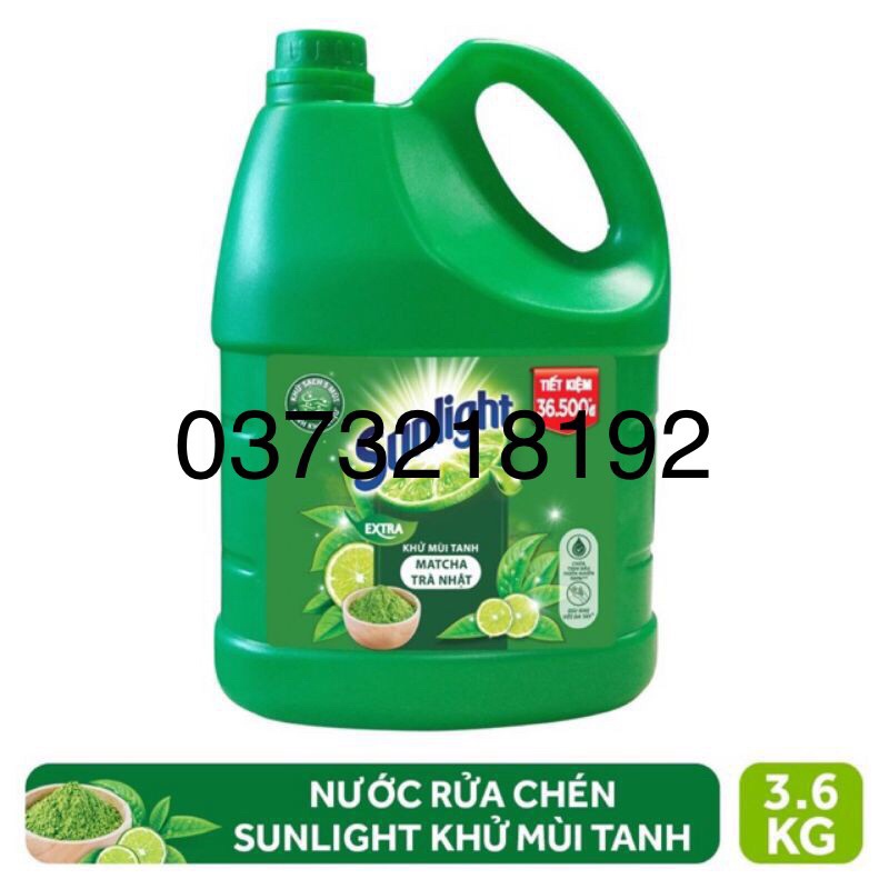 Nước rửa chén Sunlight trà xanh Nhật 3,6kg