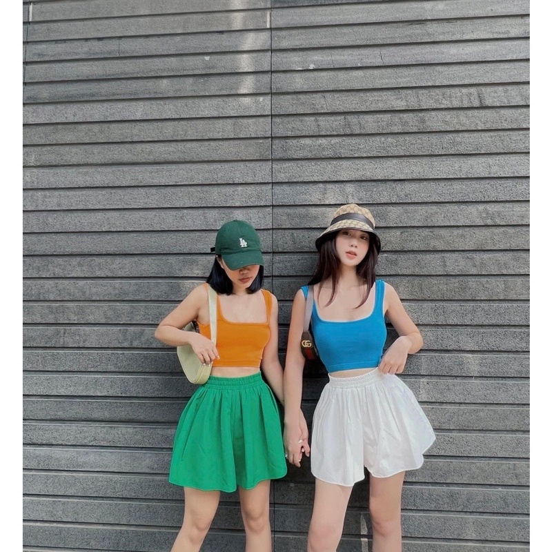 [FREESHIP - HÌNH THẬT] Set áo ba lỗ + quần đùi ống rộng lưng thun phối màu sẵn hot trend chuẩn xịn