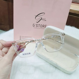 Gọng kính cận nhựa dẻo chữ nhật siêu bền, Kính giả cận kim loại thời trang siêu xinh 5501