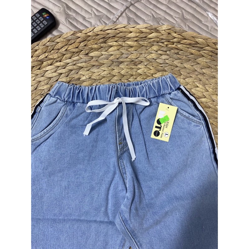 Quần baggy lưng thun phối sọc