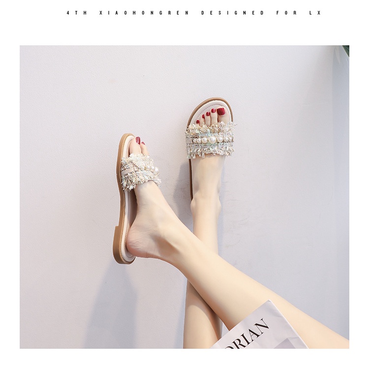 Sandal Đế Bằng Thiết Kế Mới Cao Cấp Thời Trang Dành Cho Nữ