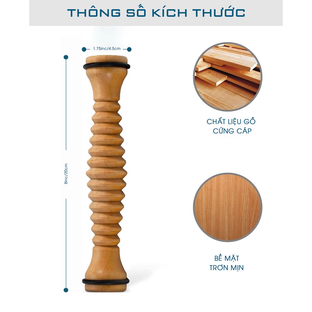 Con Lăn Massage Chân, Tay, Đùi Bằng Gỗ AjiDO