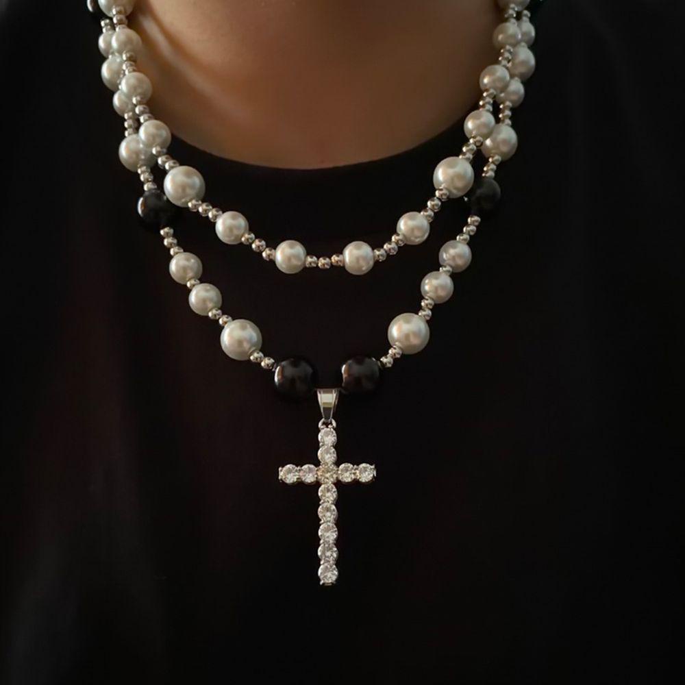 Vòng cổ Hạt Ngọc Trai Cá Tính Cho Nam Và Nữ|Phụ Kiện Trang Sức Bằng Hợp Kim Chất Lượng