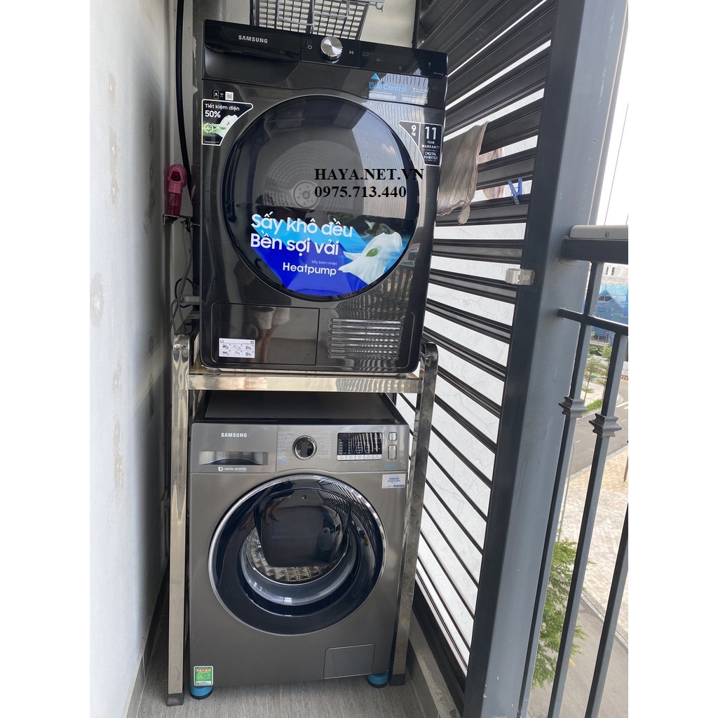 Kệ để máy giặt và máy sấy inox  hộp để vừa tất cả các loại máy giặt và máy sấy