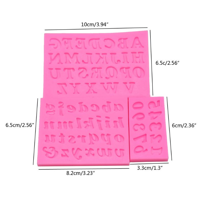 Bộ 3 Khuôn Làm Trang Sức Nhựa Resin Hình Chữ Cái Và Số