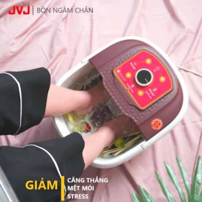 Bồn ngâm chân massge JVJ - Ngâm chân hồng ngoại 3 chế độ thải độc, làm nóng nước có sục khí tự động massge