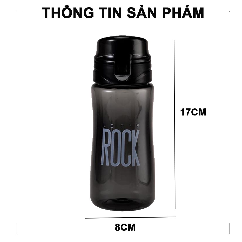 Bình nước -nhựa Rock dung tích 550ml Có Quai Xách Tiện Lợi