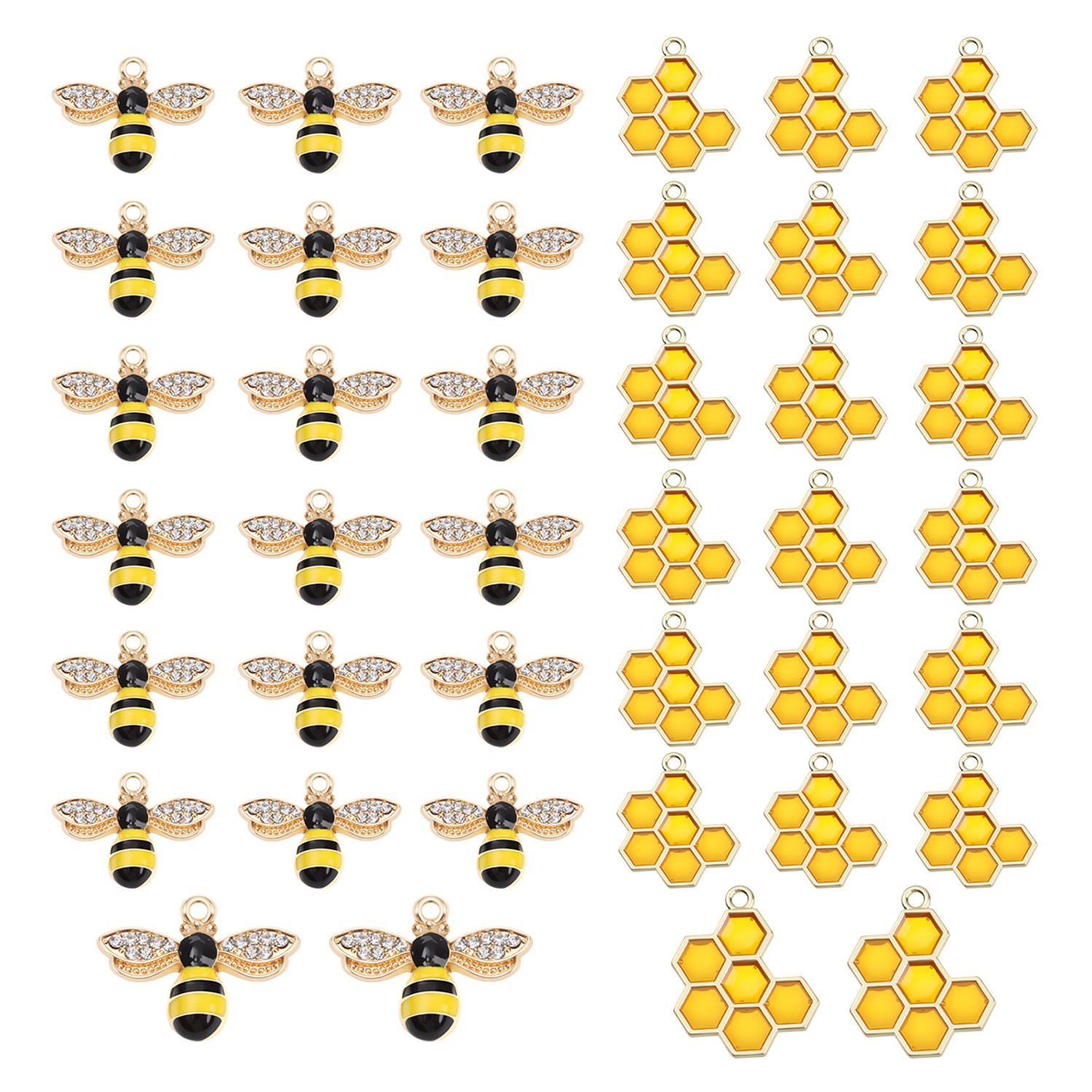 NEONY 40 Pcs Holes Charms Earring Honeybee Pendants Necklace Bee Bracelet|Jewelry Making