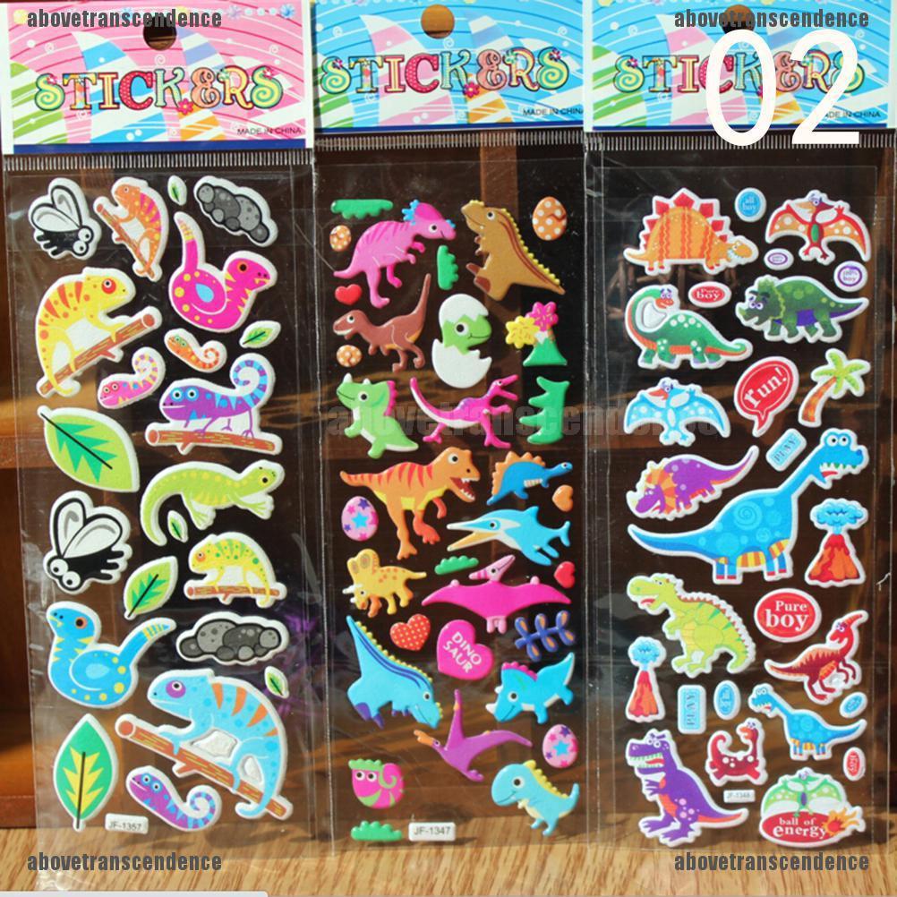 Set 10 miếng dán hoạt hình 3D cho bé